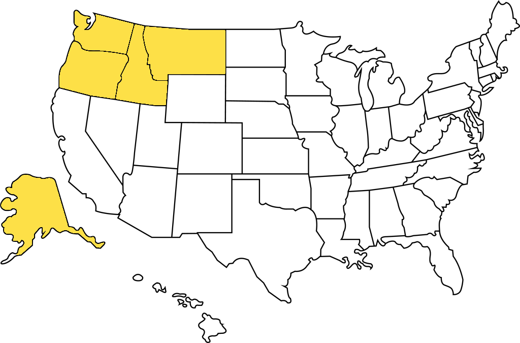 NW NALRC service states colored